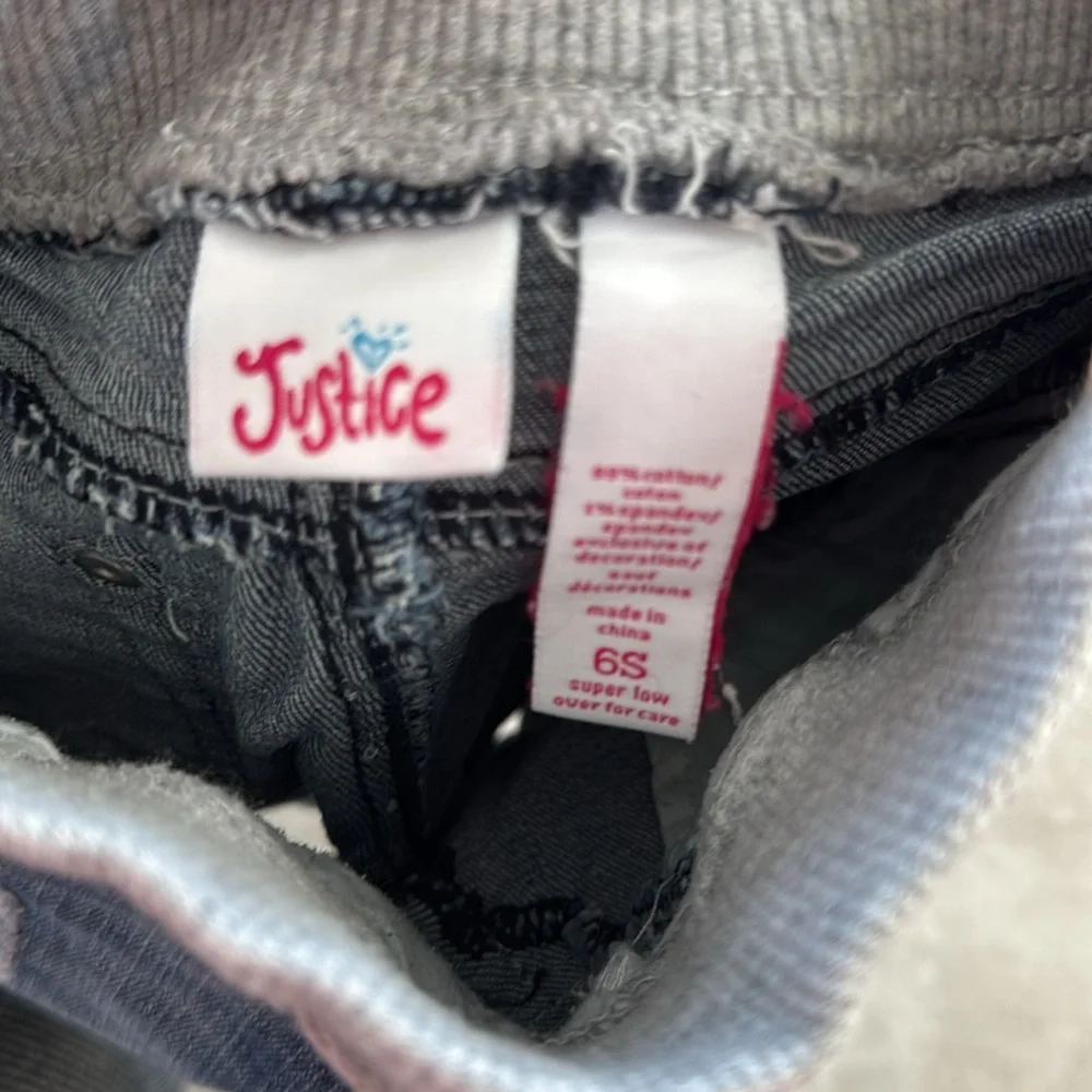 *LIKE NEW* Justice Girl's Cuffed Jean Shorts w/ Drawstring - 6S